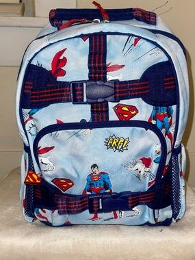 Superman & Krypto DC Comics Pottery Barn Kids Mackenzie Small Backpack Blue